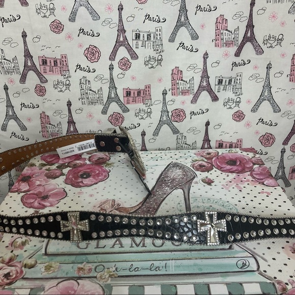 Blazin Roxx Women’s Rhinestone Western Scallop Belt - Picture 6 of 15